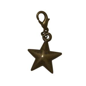 Star Shaped Bronze Keychain Bracelet Charm With Lobster Clasp